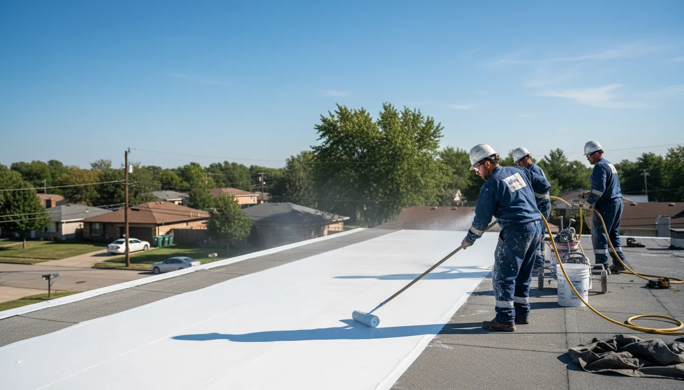 Commercial roof coating in Doucette, TX near me